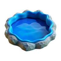 wonderful minimalist Serene Blue Lake Isolated Element with Soft Lighting professional png