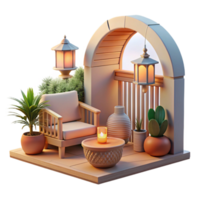magnificent artistic Serene Sundowner Balcony Scene Isolated Transparent Background genuine png