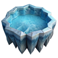 vibrant contemporary Sharp Frozen Lake Ice Edge Cutout Transparent Background high resolution png