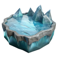vibrant minimalist Sharp Frozen Lake Ice Edge Cutout Transparent Background png