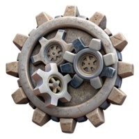 extraordinary vintage Shattered Clockwork Cogs Transparent Background Top View authentic png