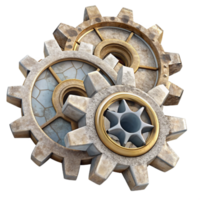 extraordinary rustic Shattered Clockwork Cogs Transparent Background Top View detailed png