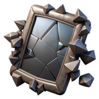 wonderful vintage Shattered Mirror with Isolated Shards and Dark Frame high quality png