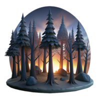 impressive abstract Silhouetted Mountains at Dusk Transparent Background detailed png