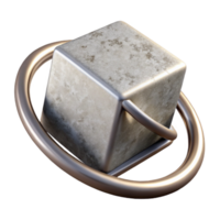 serene traditional Silver Cube Rotating in Simulated Gravity Cutout png
