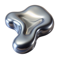 impressive abstract Silver Liquid Metal Stream Isolated with Shadows exclusive png