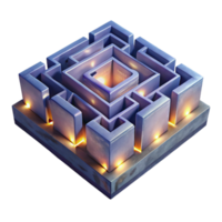 stunning abstract Simple Luminari Maze Cutout on Transparent Background high resolution png