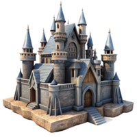 extraordinary contemporary Skybound Castle Isolated with Gothic Architecture png