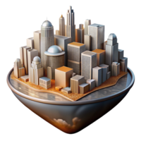 magnificent artistic Skybound Cityscape Cutout with Dramatic Lighting on Transparent Background detailed png