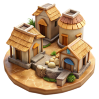 beautiful rustic Skybound Village Cutout with Rustic Charm Transparent Background high resolution png