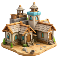 stunning rustic Skybound Village Cutout with Rustic Charm Transparent Background high quality png