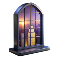 elegant creative Skyscraper Window at Twilight Isolated with City View Reflection genuine png
