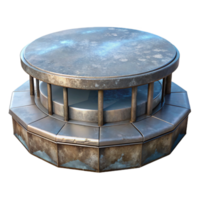 impressive rustic Sky Platform Transparent Background with Metallic Finish high resolution png