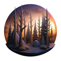 elegant artistic Softly Lit Rolling Hills Transparent Background Isolated genuine png