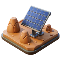 stunning rustic Solar Panel Array Desert Landscape Isolated png