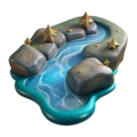 impressive artistic Sparkling Gorge Stream Cutout Transparent Water Element high resolution png