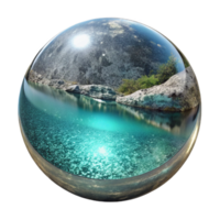 dramatic modern Sparkling Lagoon Reflection Transparent Background authentic png