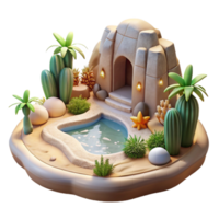 impressive rustic Sparkling Oasis Transparent Background Desert Gorge Isolated professional png