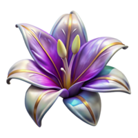 wonderful abstract Stained Glass Lily Cutout with White and Purple Hues high resolution png