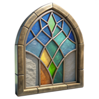 wonderful classic Stained Glass Window Fragment Cutout Abstract Design Isolated original png