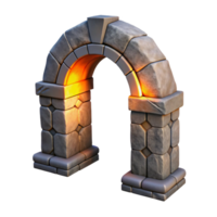 serene rustic Stone Archway Cutout Dramatic Lighting Effect Transparent Background premium png