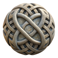 vibrant classic Stone Carving Transparent Background with Celtic Knotwork high resolution png