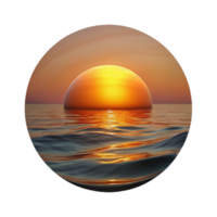 elegant rustic Sunset Over Calm Ocean Transparent Background Isolated Element detailed png