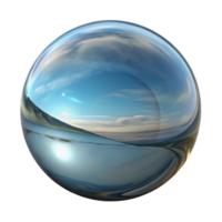 serene minimalist Surreal Reflection in Convex Glass Isolated professional png