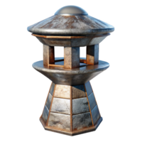elegant contemporary Terraform Tower Cutout with Red Accents Isolated high resolution png