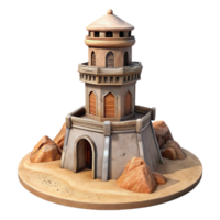 magnificent abstract Terraform Tower in Alien Desert Transparent Cutout detailed png