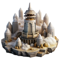 vibrant abstract Terraform Tower Group Cutout in Misty Alien Landscape professional png
