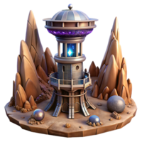 elegant classic Terraform Tower in Alien Desert Transparent Cutout authentic png
