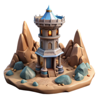 wonderful creative Terraform Tower Isolated on Transparent Background with Stars png