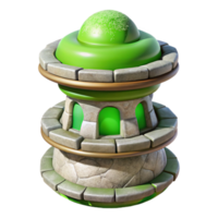 elegant vintage Terraform Tower Isolated on Transparent Background with Stars professional png