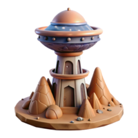 impressive traditional Terraform Tower with Glowing Base Isolated premium png