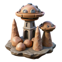 wonderful abstract Terraform Tower with Glowing Base Isolated premium png