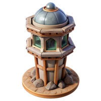 vibrant minimalist Terraform Tower with Detailed Surface Textures Transparent Background authentic png