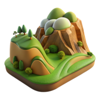 extraordinary rustic Terra Verde Landscape Isolated with Detailed Textures premium png
