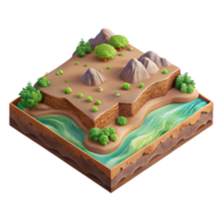 impressive traditional Terra Verde Terrain Isometric View Transparent Background png