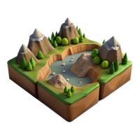 beautiful rustic Terra Verde Terrain Cutout Lush Green Valley Isolated premium png