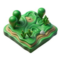 impressive rustic Topographic Map with Vegetation Transparent Background Green Tones authentic png