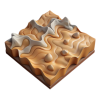 vibrant contemporary Topographic Terrain Map with Shading Isolated Element detailed png