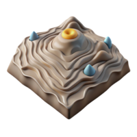 wonderful contemporary Topographic Terrain Model Isolated Element 3d Render exclusive png