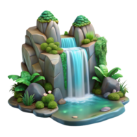 magnificent rustic Tranquil Forest Waterfall with Soft Lighting Transparent Background exclusive png