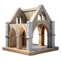 beautiful vintage Transept Crossing Cutout Architectural Perspective Transparent Background authentic png