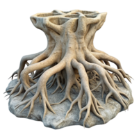 beautiful contemporary Tree Roots Encasing Concrete Transparent Background Natural Power genuine png