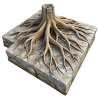 vibrant rustic Tree Roots Encasing Concrete Transparent Background Natural Power high resolution png