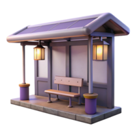dramatic abstract Twilight City Bus Stop Isolated on Transparent Background genuine png