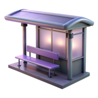 vibrant abstract Twilight City Bus Stop Isolated on Transparent Background png