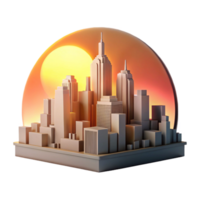 serene rustic Twilight Metropolis Skyline Cutout Transparent Background original png